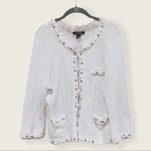 White House Black Market Tweed Studded Blazer